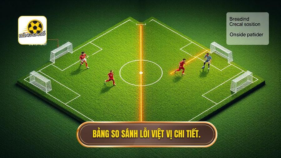 Bảng so sánh lỗi việt vị chi tiết